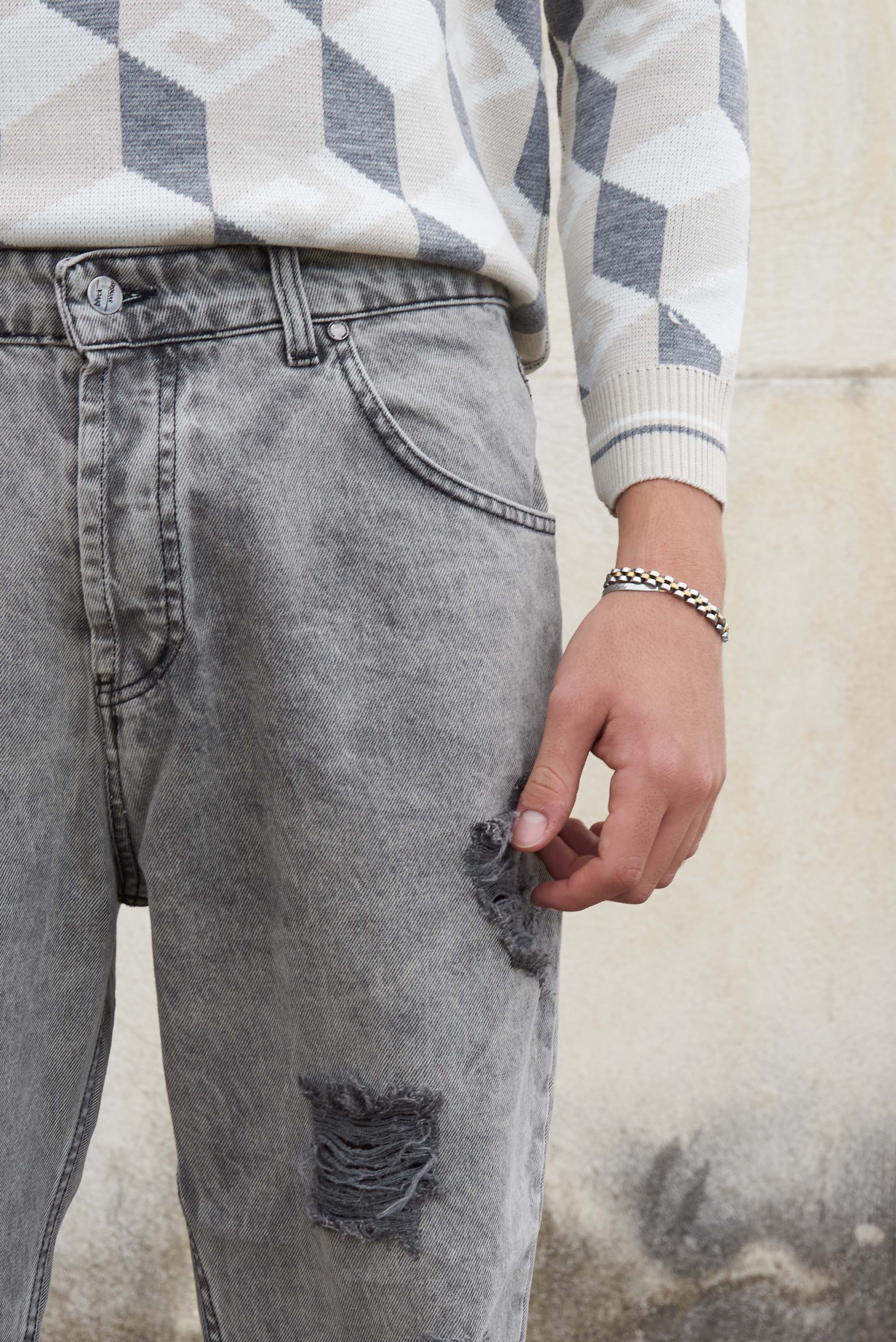 Jeans Uomo Grigio,  BUTAN.