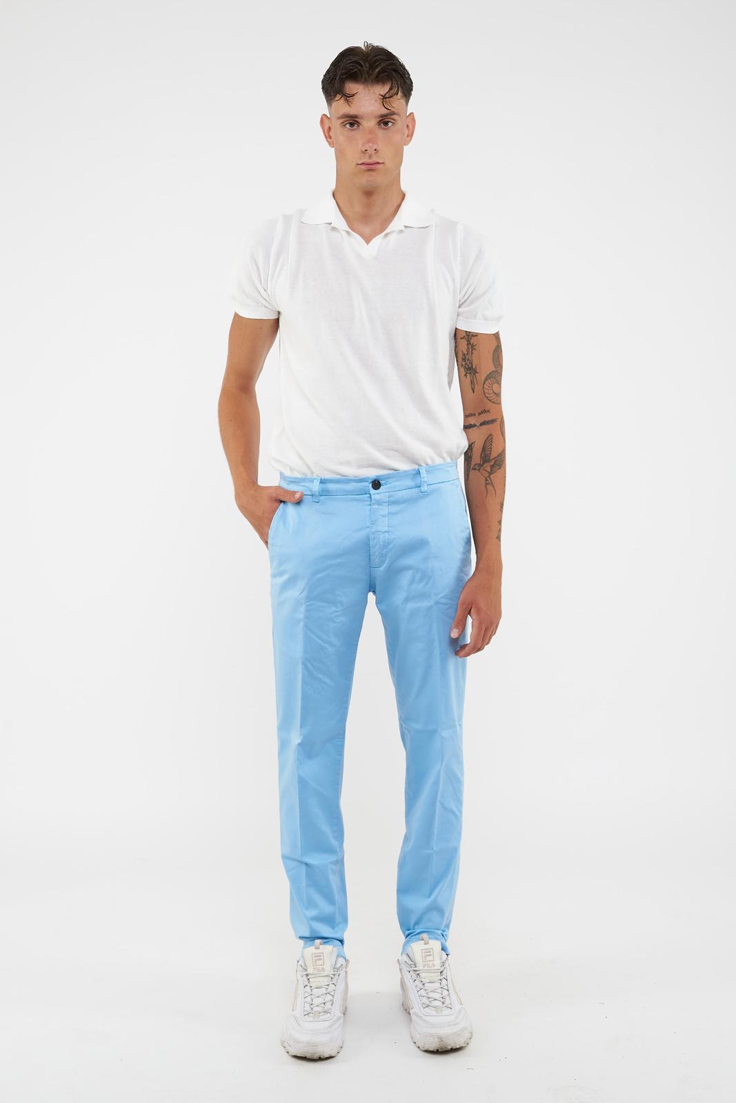 Pantalone in raso Dover. 1220-Cielo
