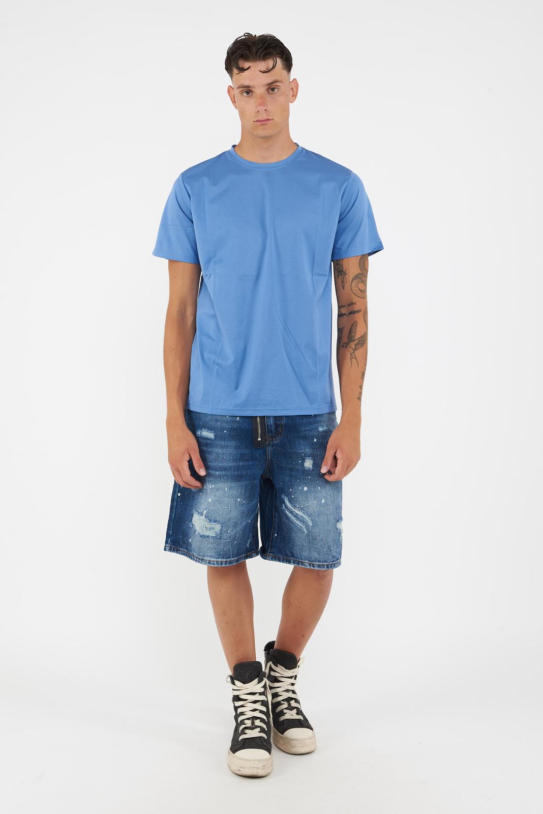 T-shirt filo scozia Nevada. 2555-Cielo