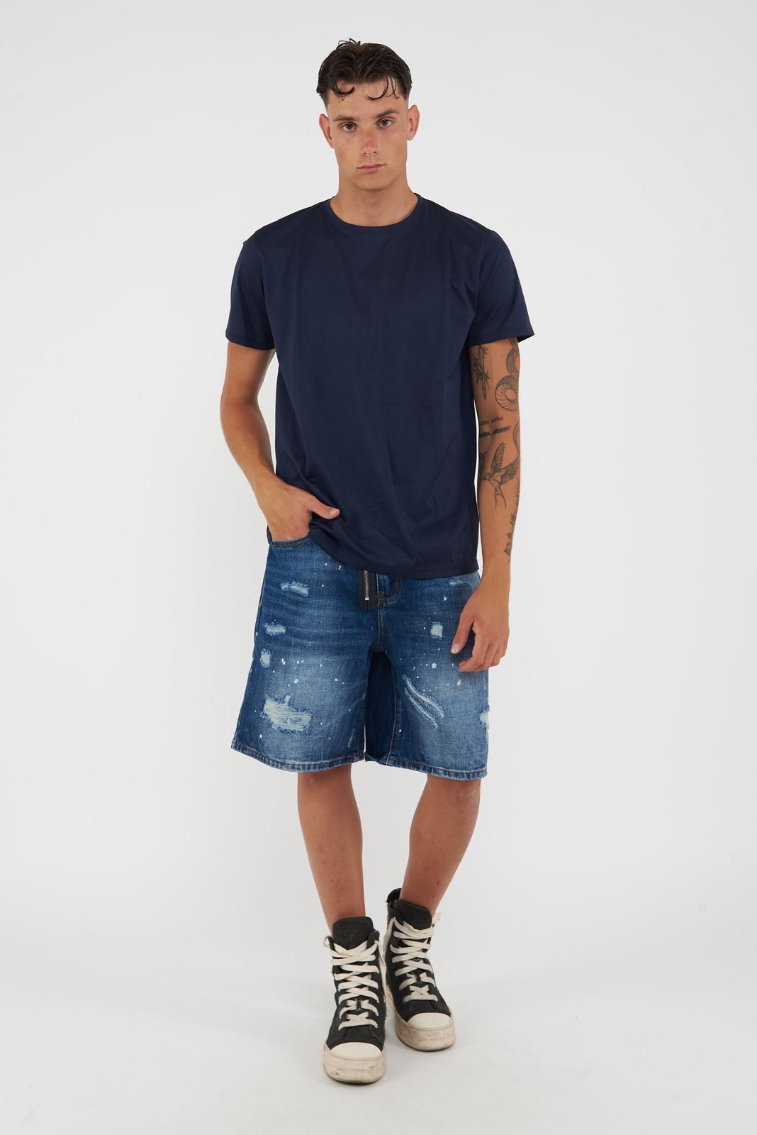 T-shirt filo scozia Nevada. 0421-Blu