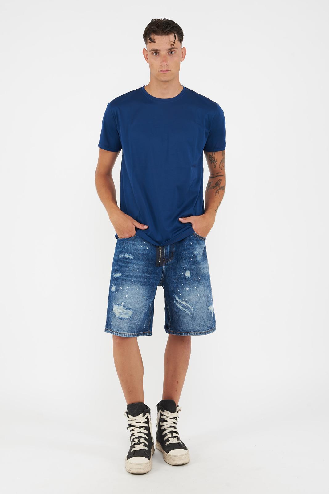 T-shirt filo scozia Nevada. 0391-Indaco