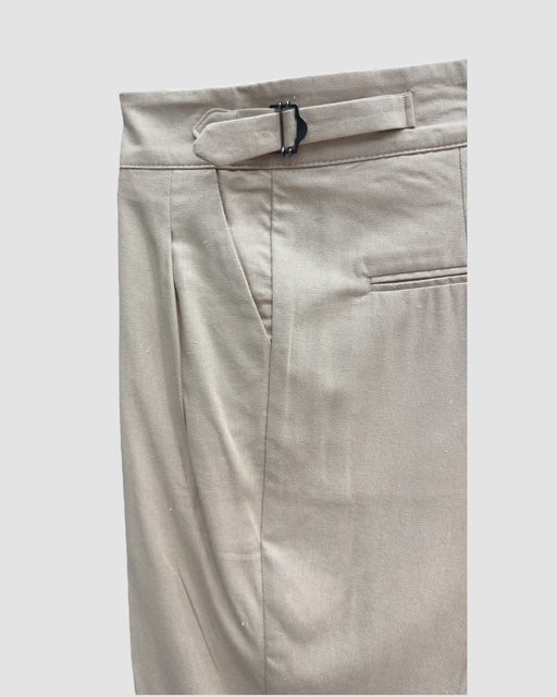 Pantalone misto lino, Milano.  2982-Beige