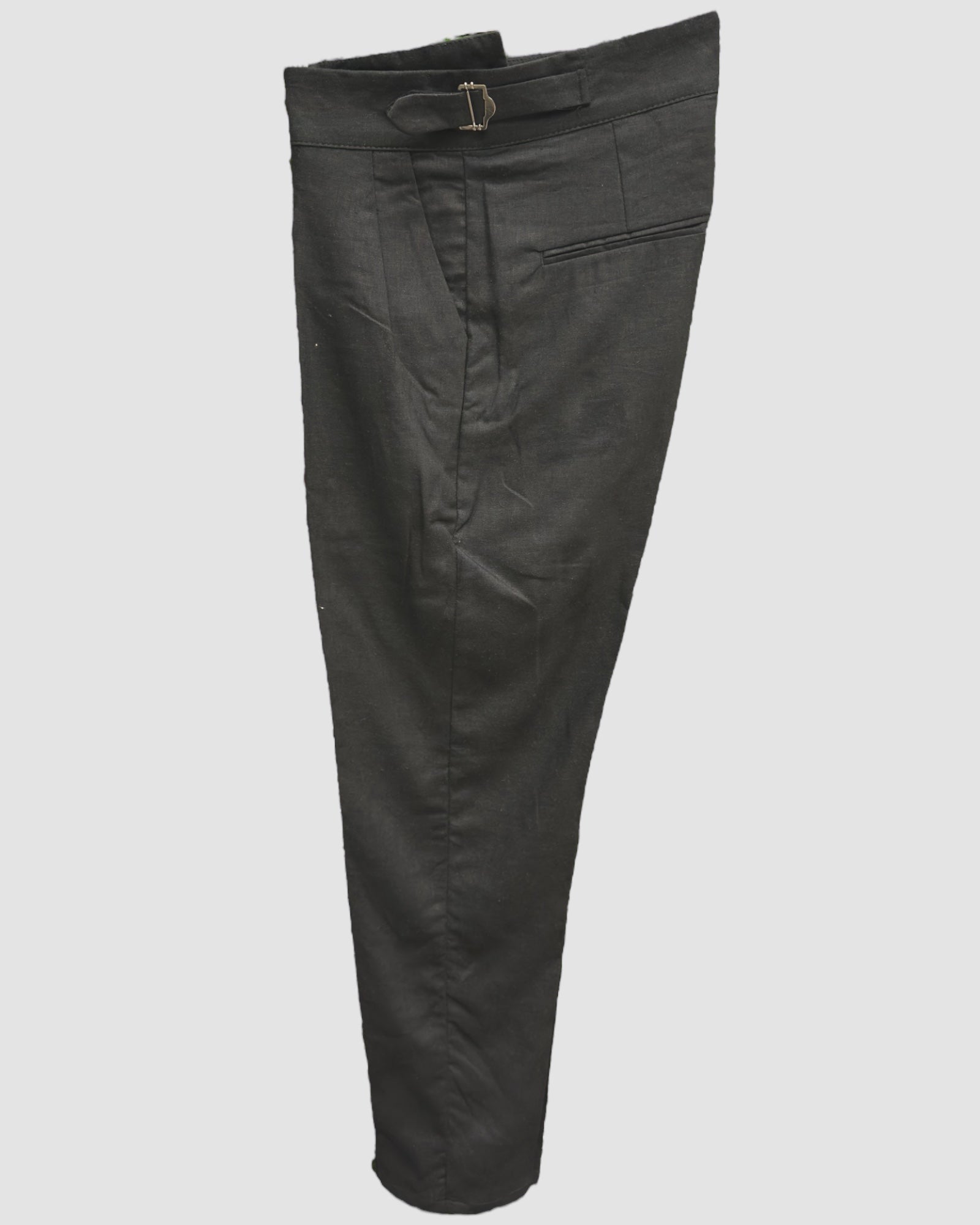 Pantalone misto lino, Milano.  2982-Nero