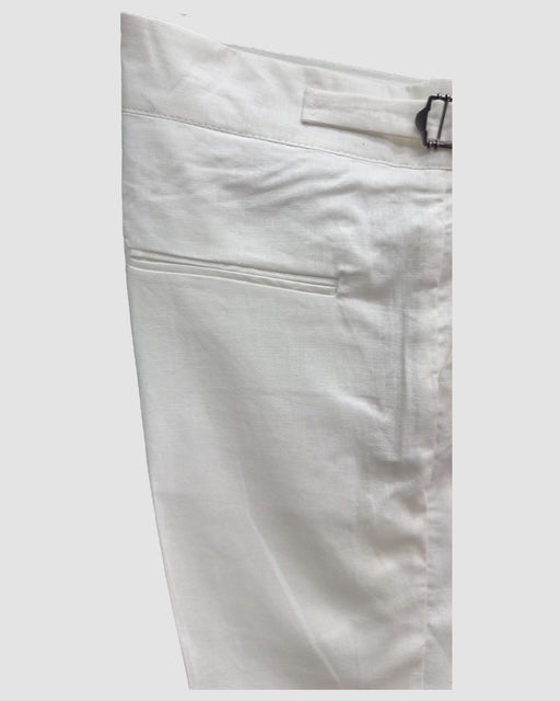 Pantalone misto lino, Milano.  2982-Bianco
