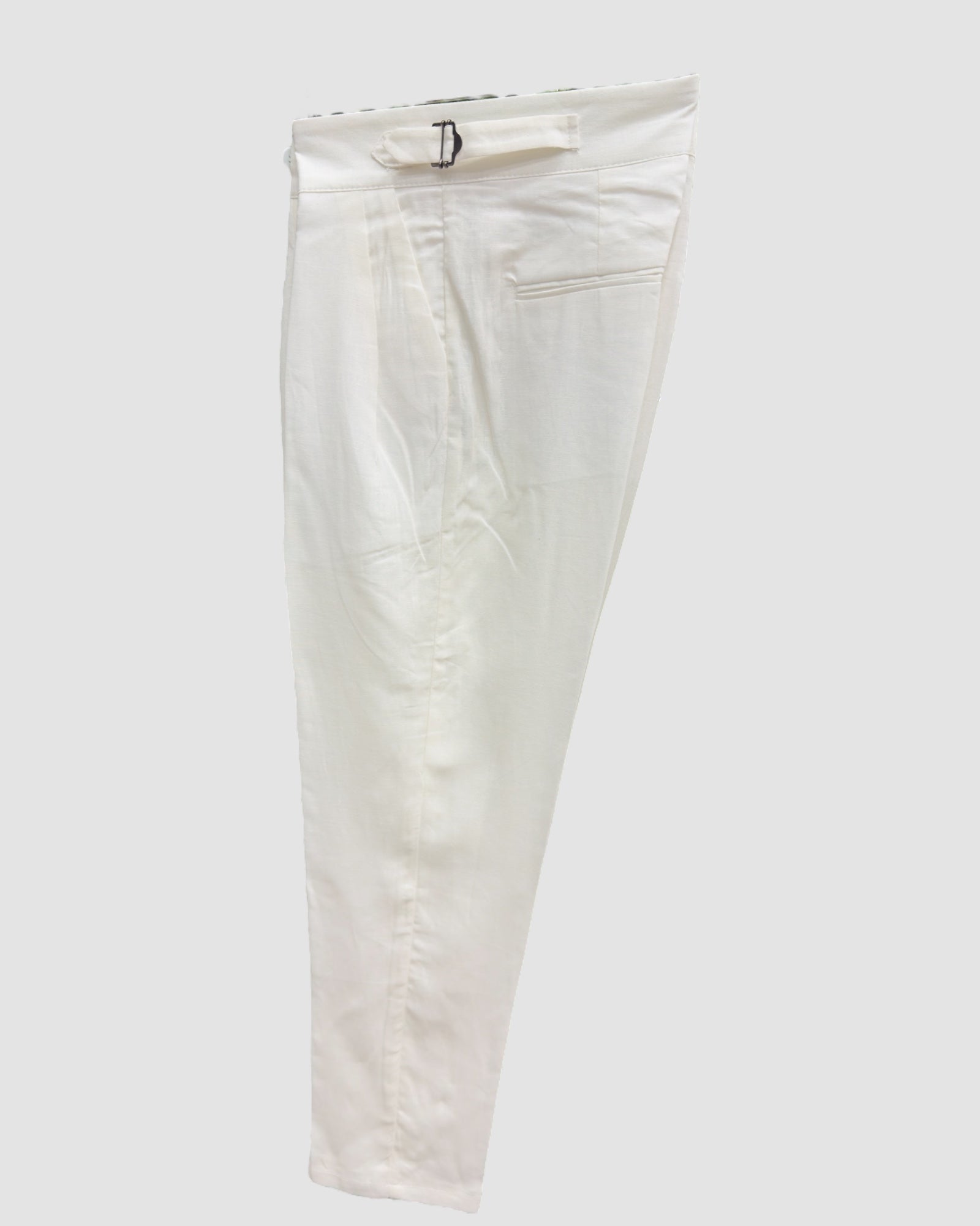 Pantalone misto lino, Milano.  2982-Bianco