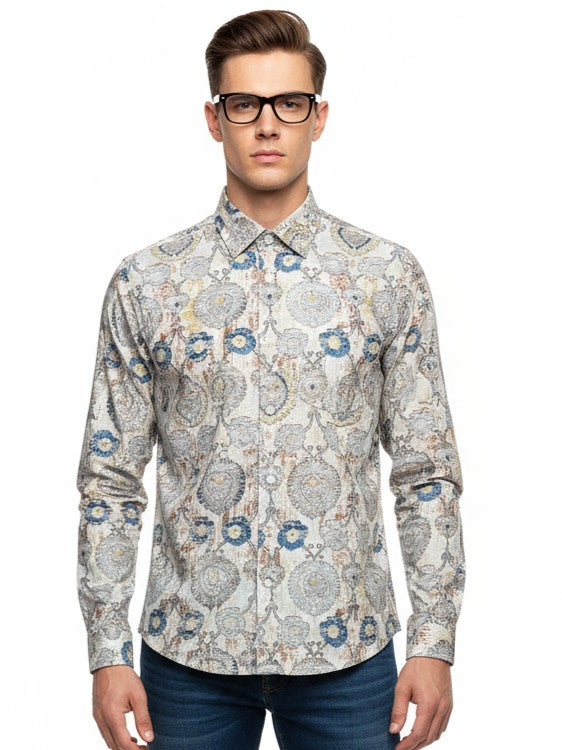 Camicia in cotone,fantasia Namibia  Slim fit  Sinless